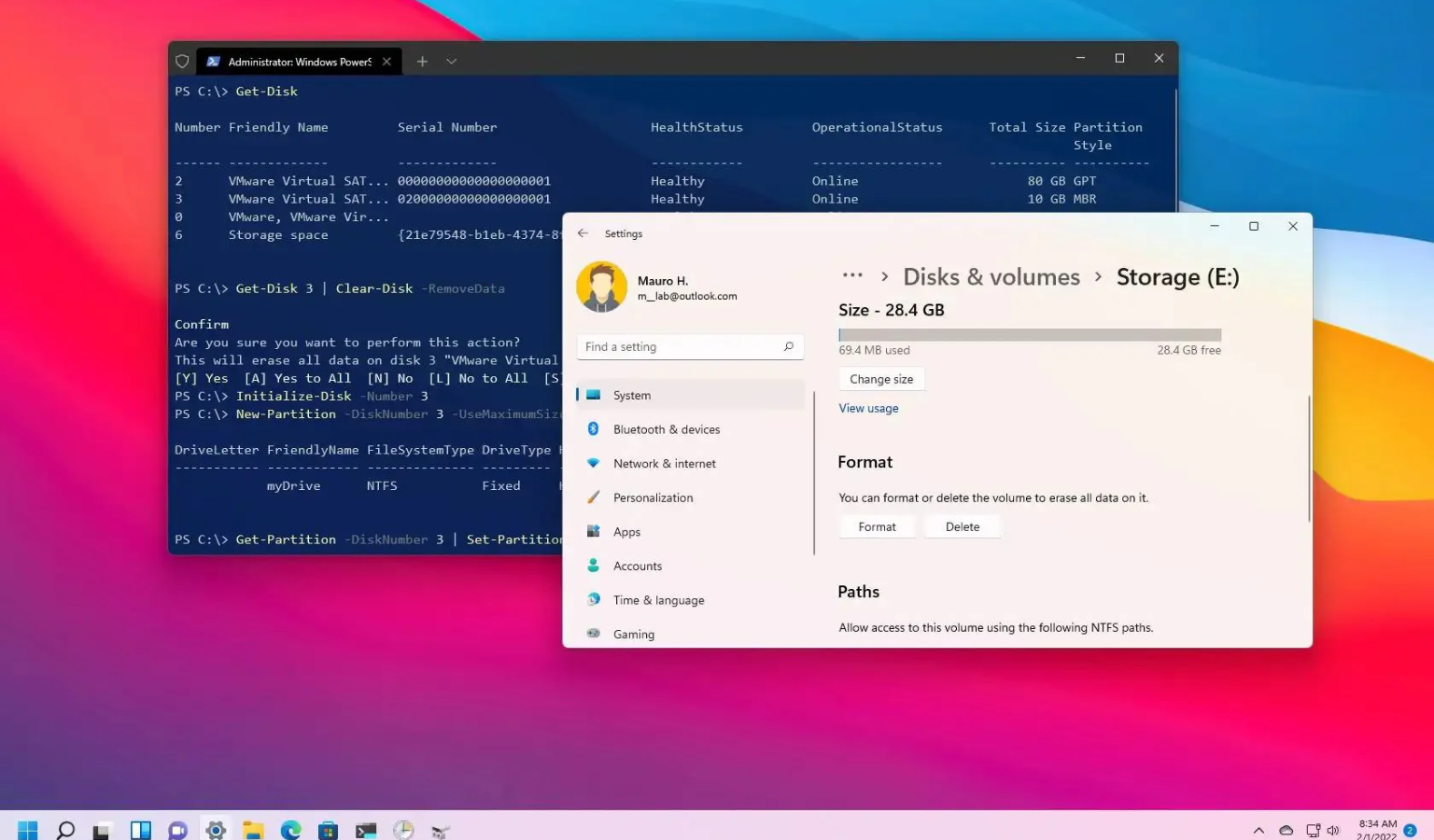 hard drive in Windows